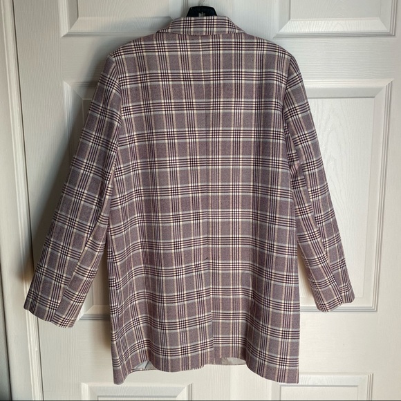 ASOS PURPLE CHECK 3/4 LENGTH JACKET/BLAZER - Picture 6 of 10